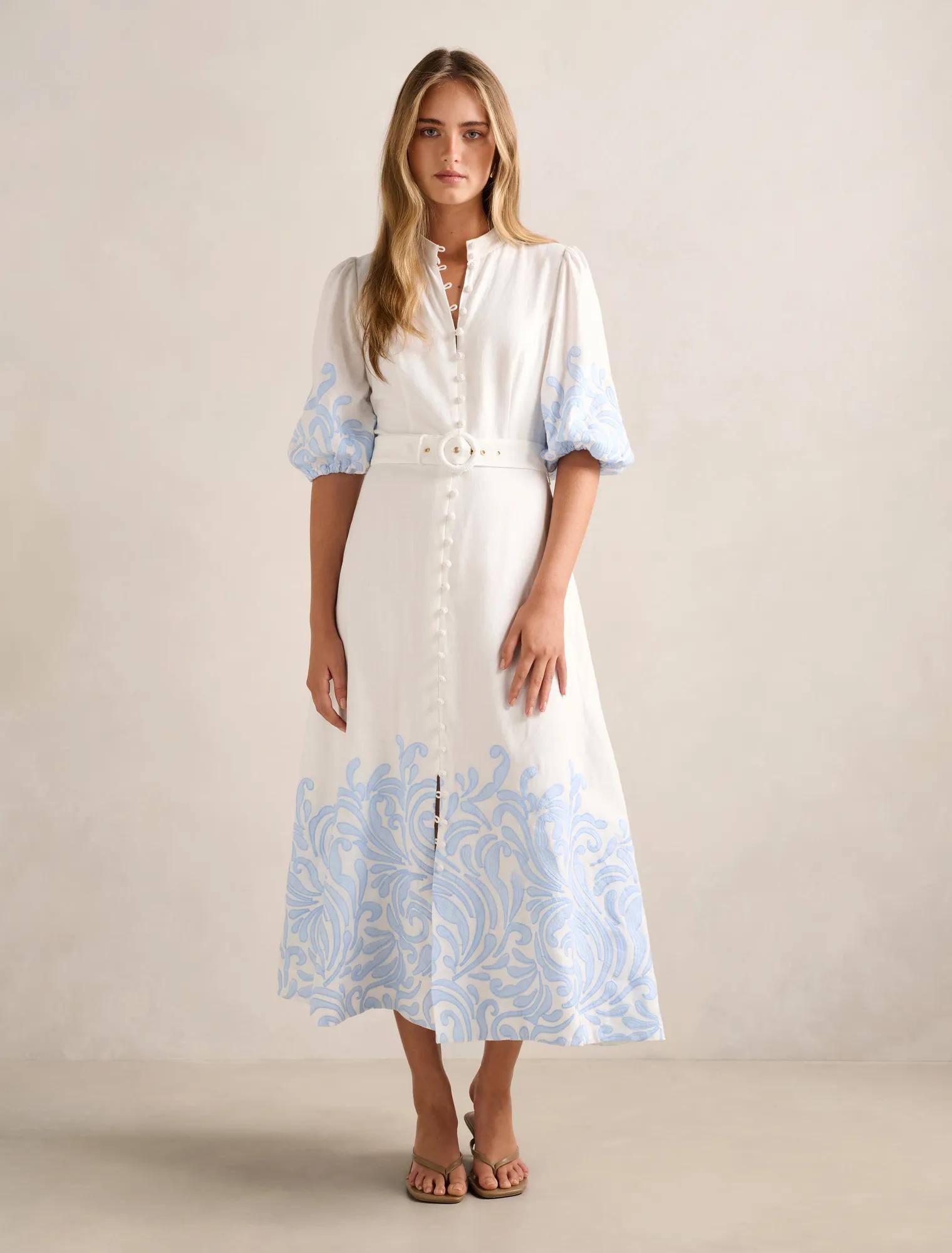sachin and babi light blue dress Modest Dresses for Women – Inherit Co main image 1