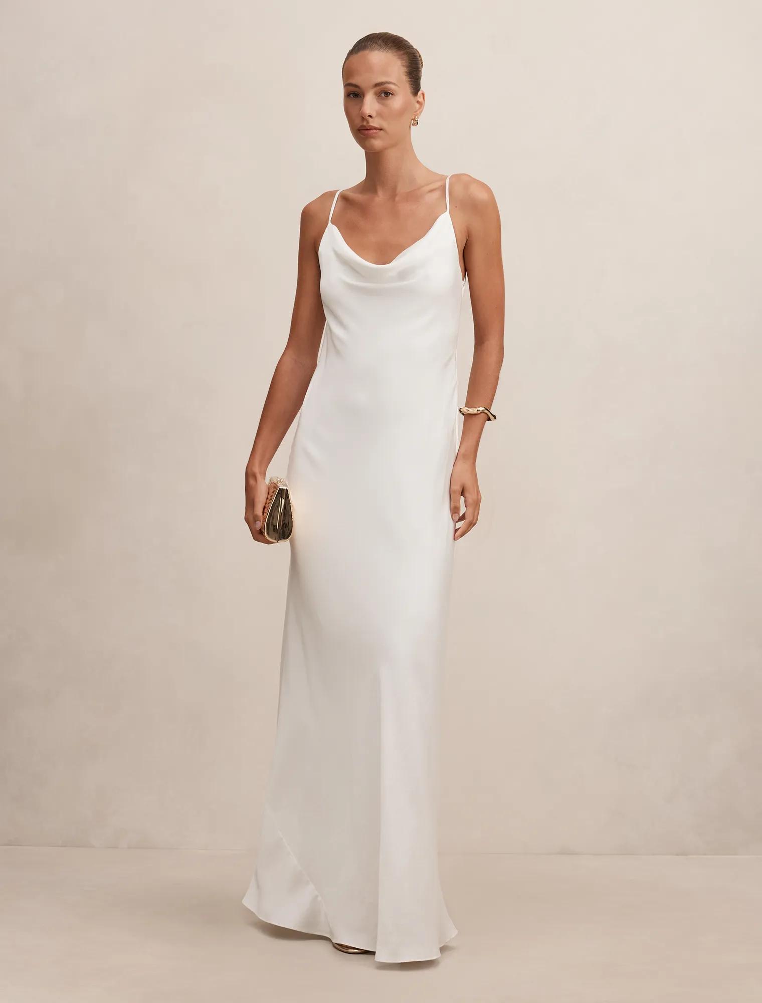 Amery 3D Floral Satin Maxi