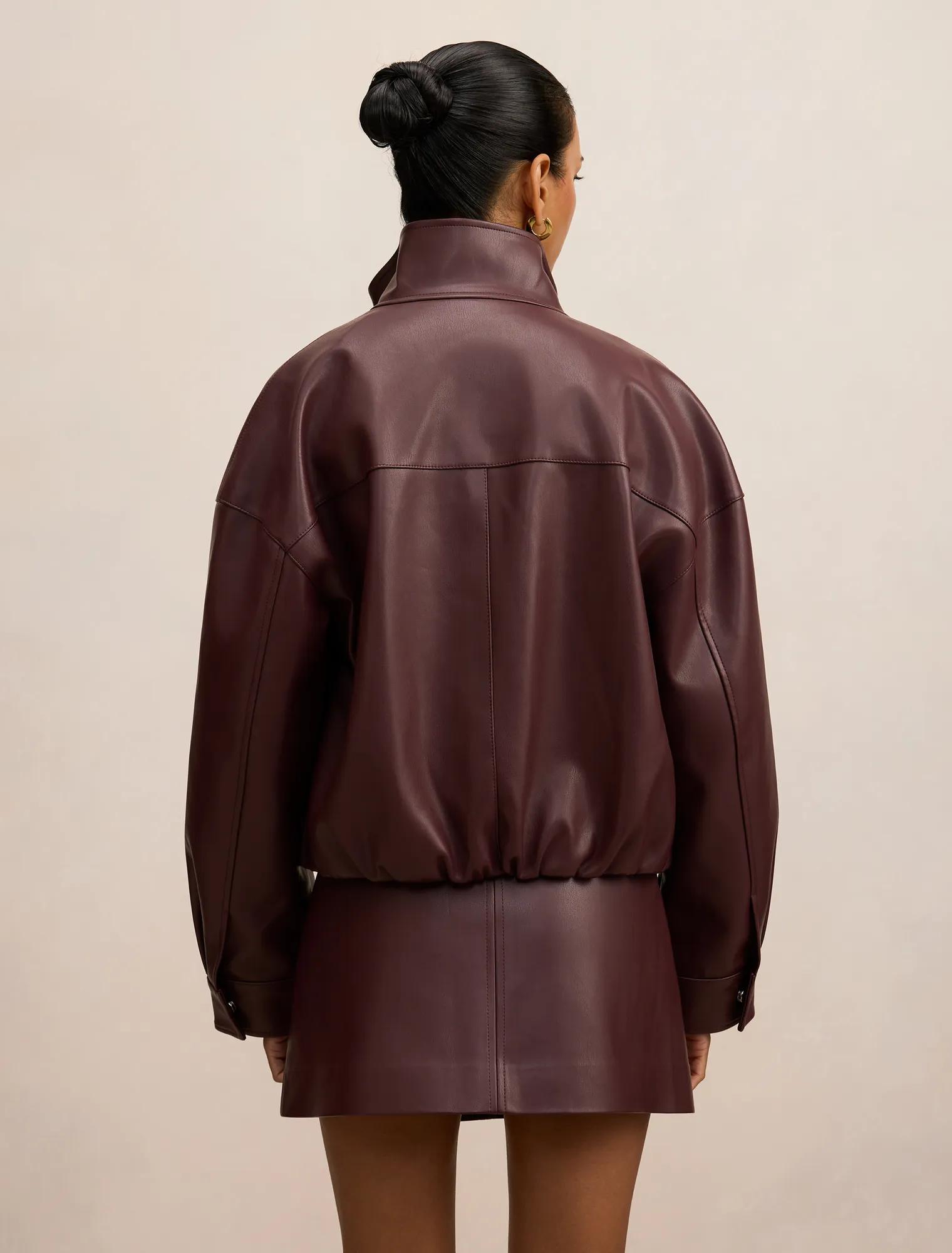 Jacquie Petite PU Funnel Neck