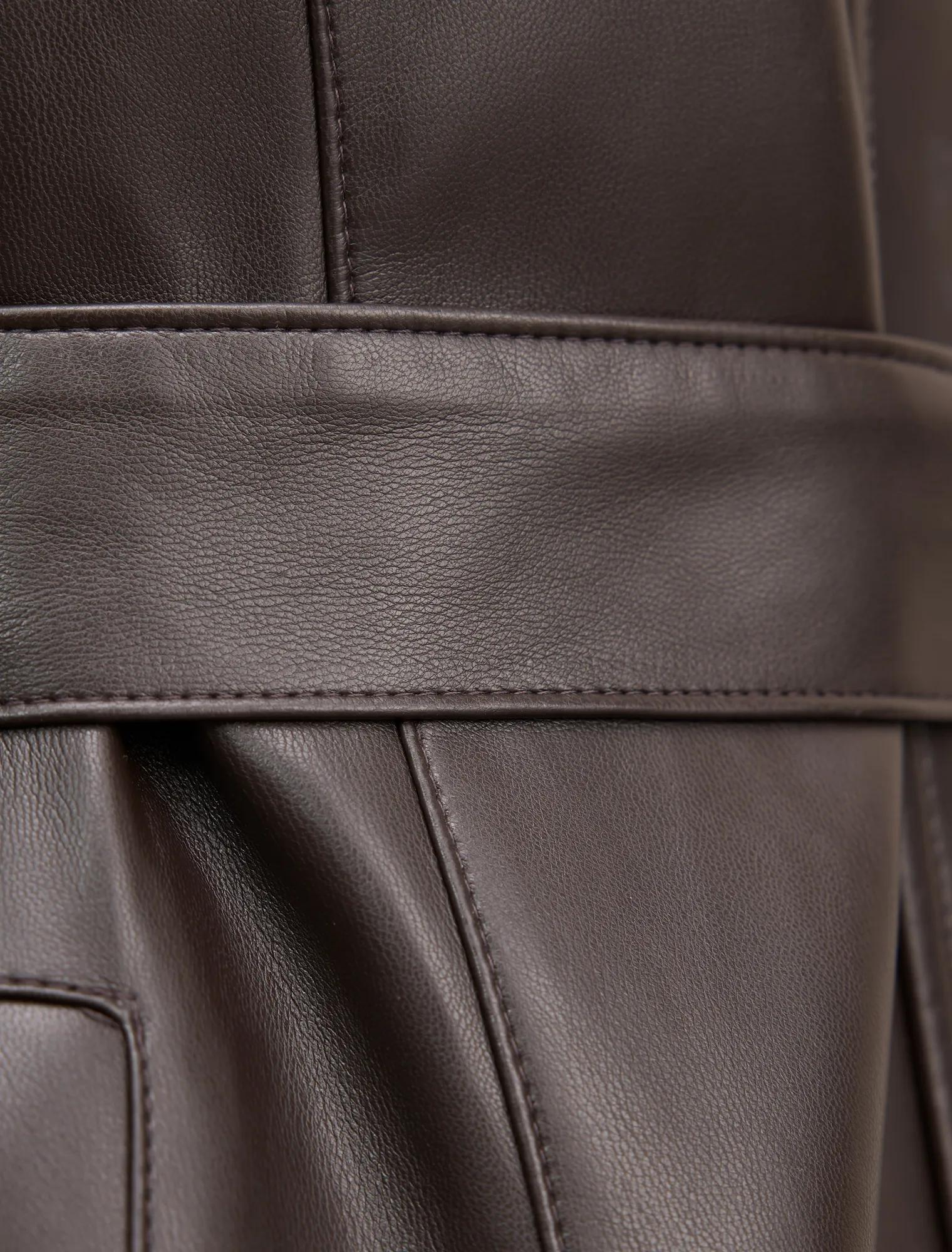 Bonnie PU Funnel Trench Coat