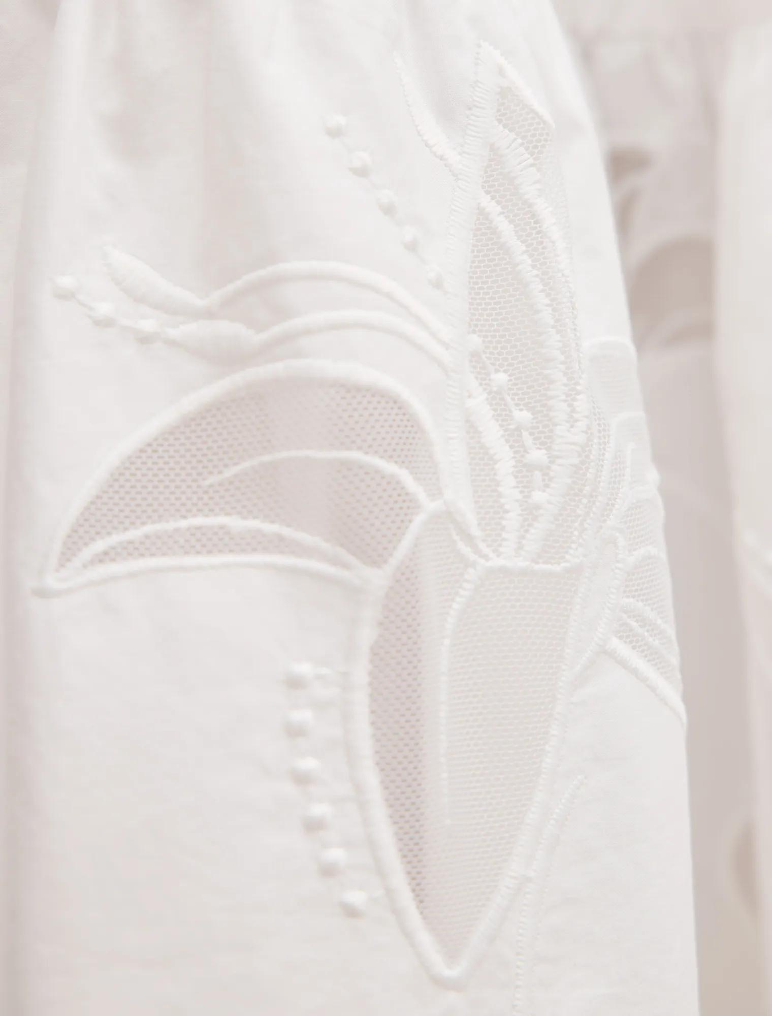 Matilda Embroidered Tie Midi Dress