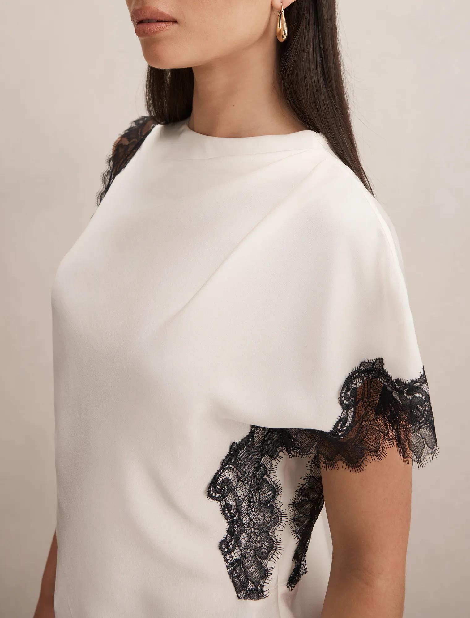 Dixie Asymmetric Lace Top