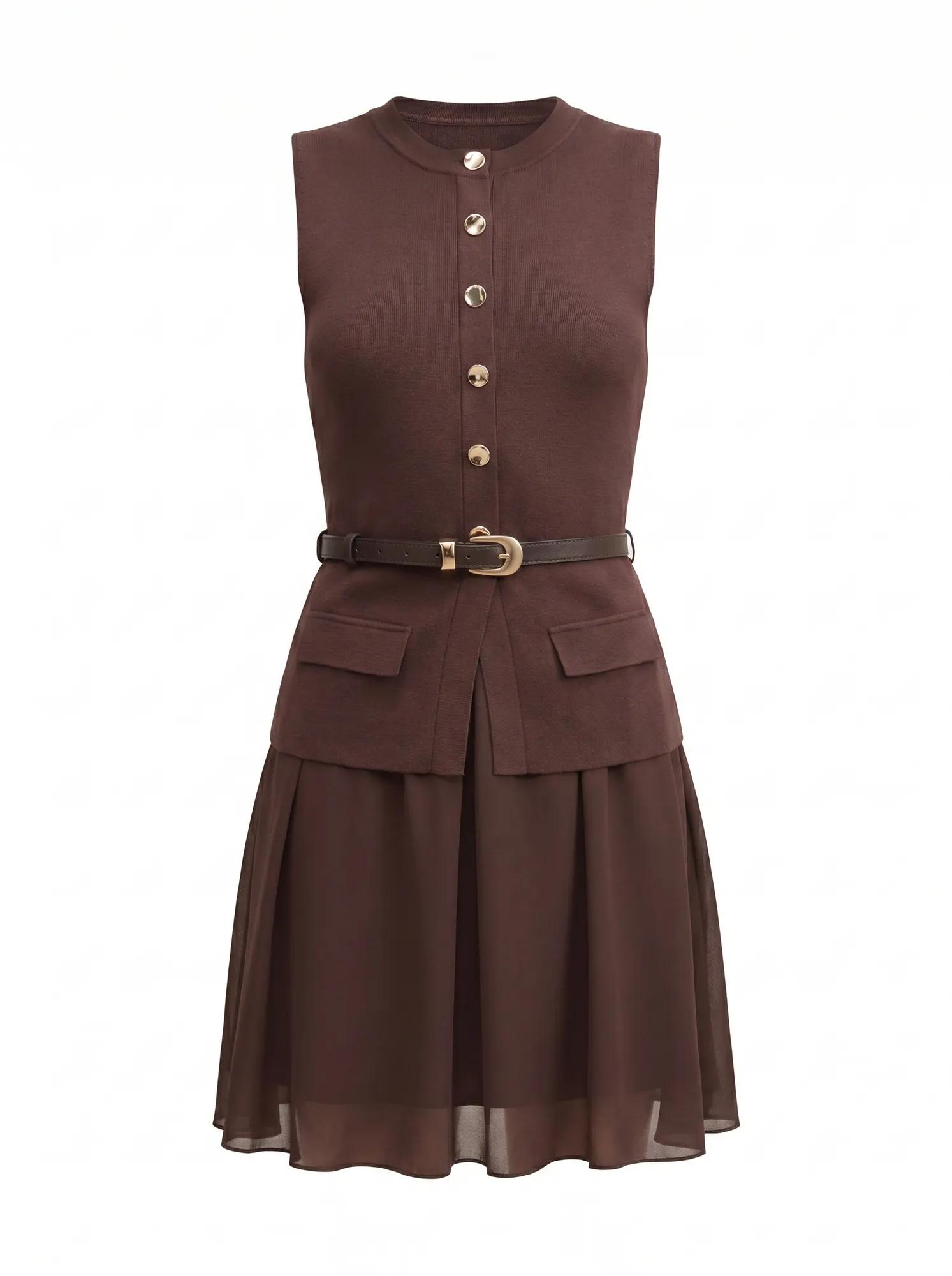 Belle Woven Mix Mini dress