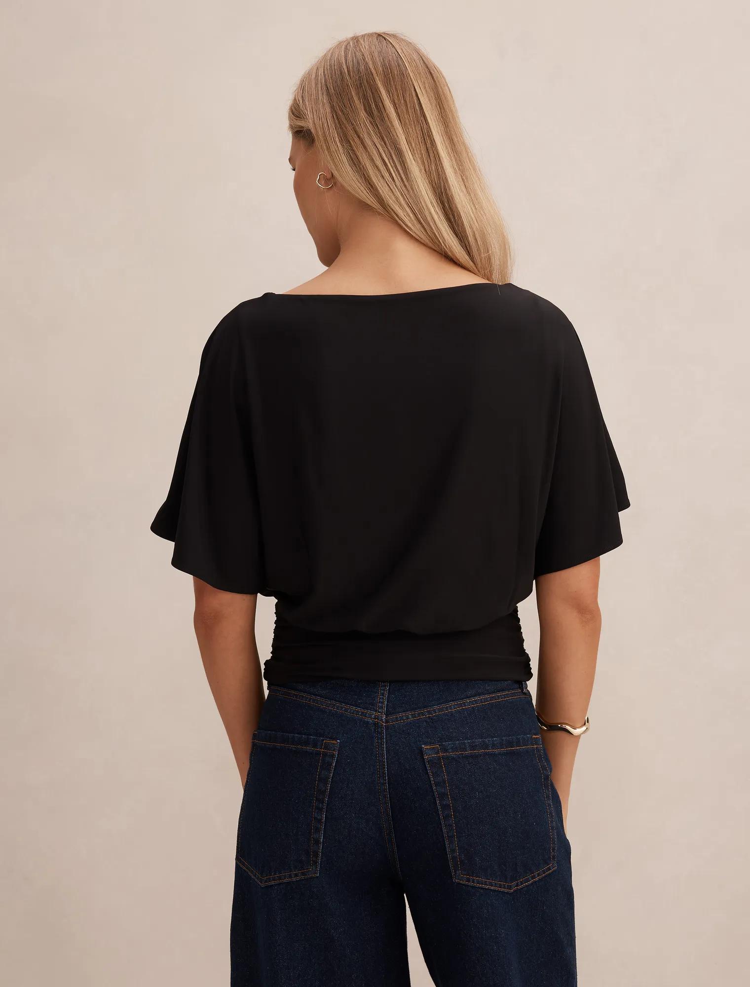 Piper Cinched Flutter Sleeve Top