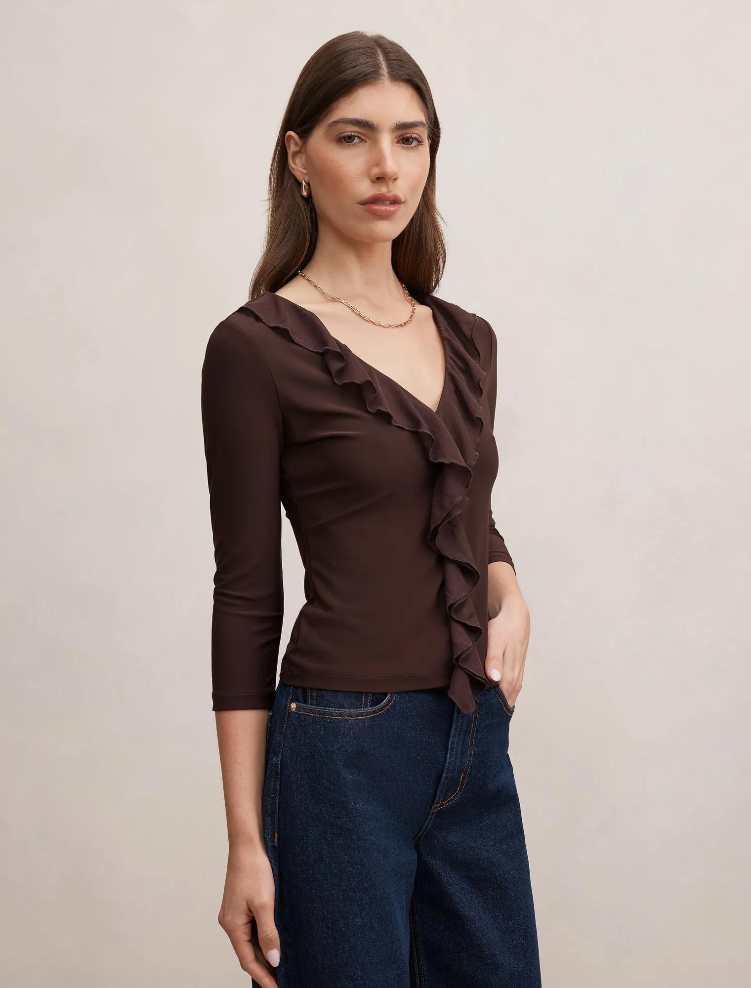 Orla Ruffle 3/4 Sleeve Top