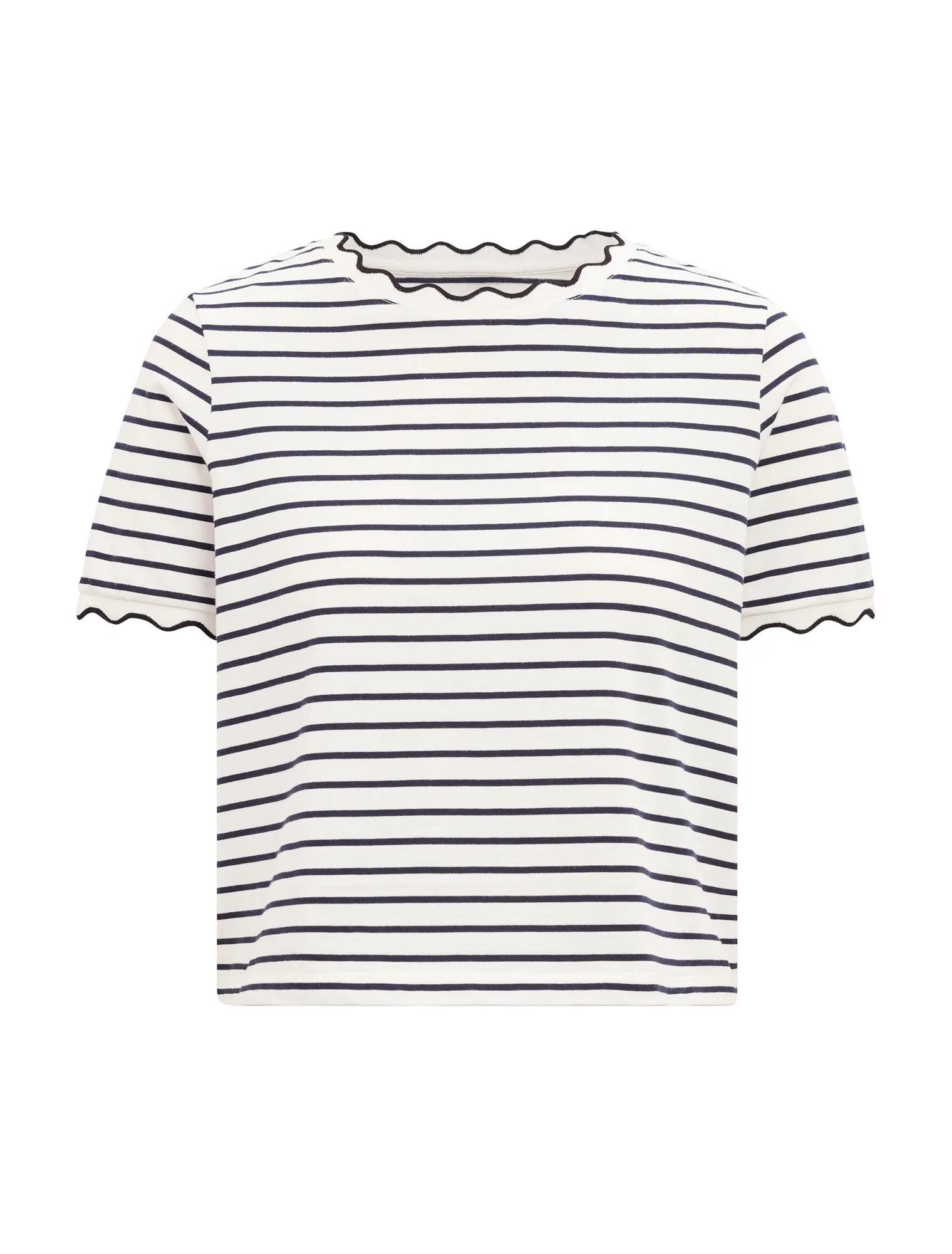 Dolly Stripe Scallop Tee