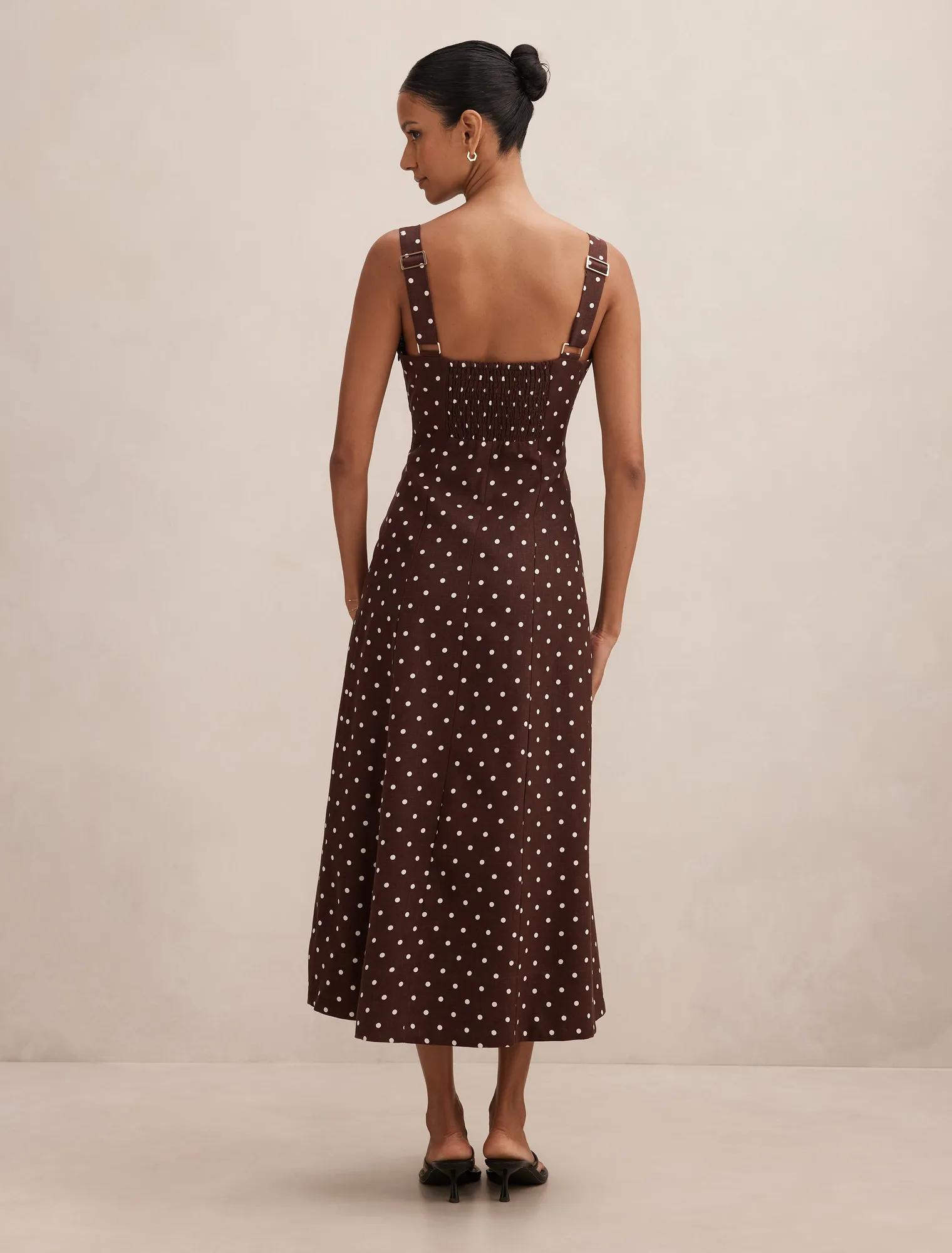 Kara Petite Tie Front Linen Midi