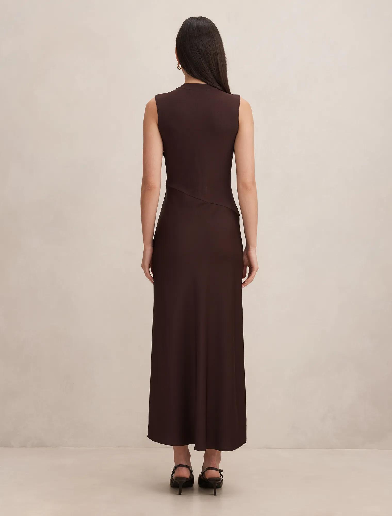 Jayden Satin Mixed Midi Dress