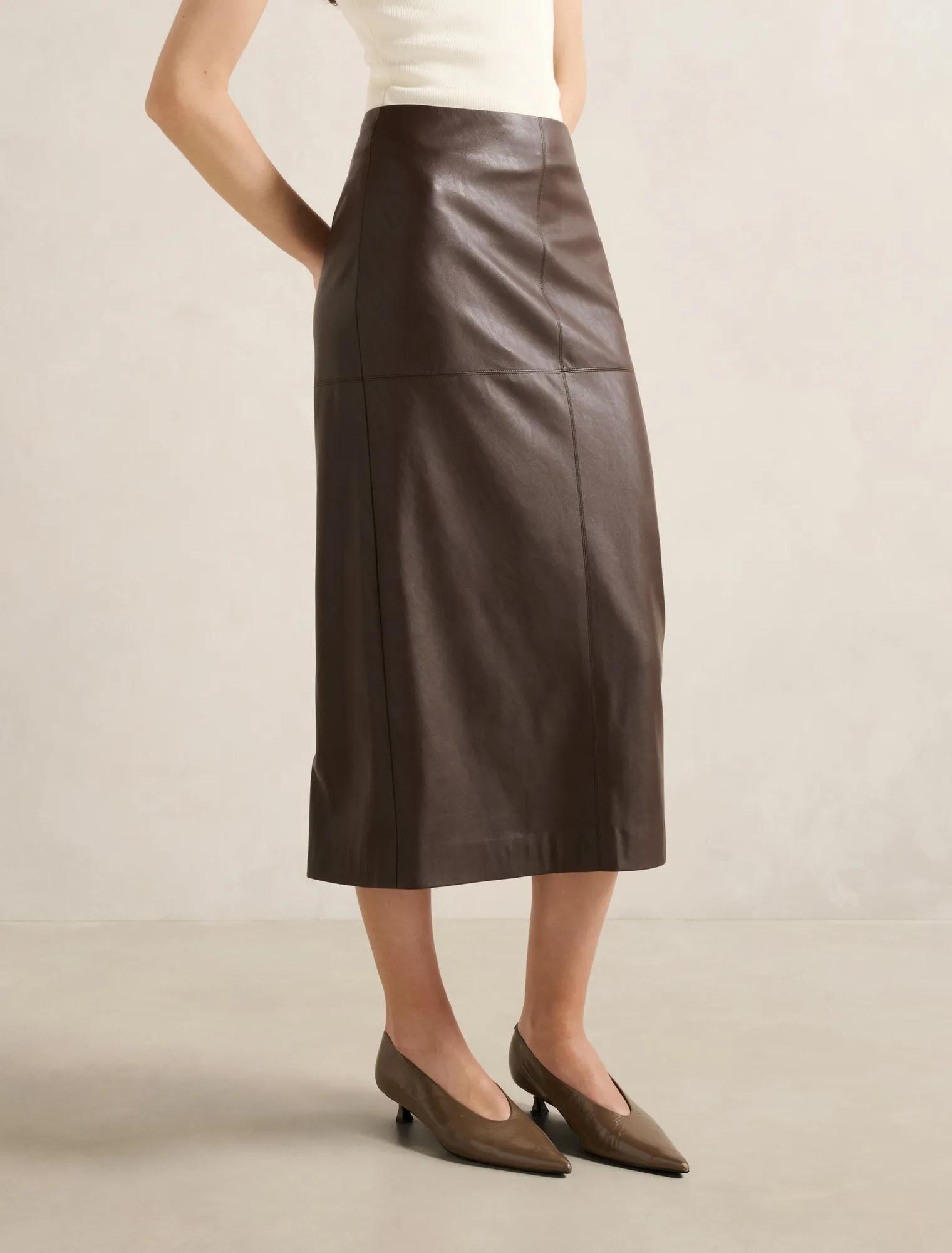 Valentina Vegan Leather Midi Skirt