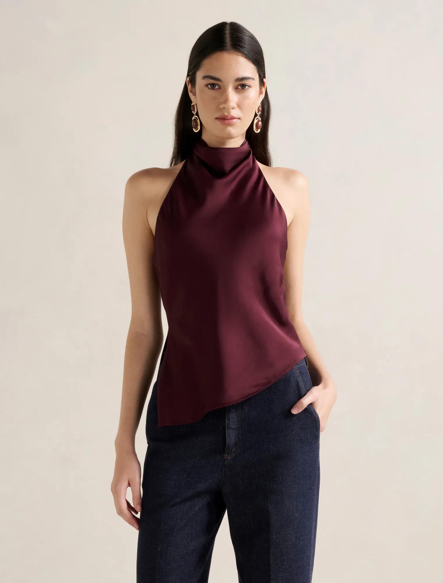 Skyler Halter Satin Top