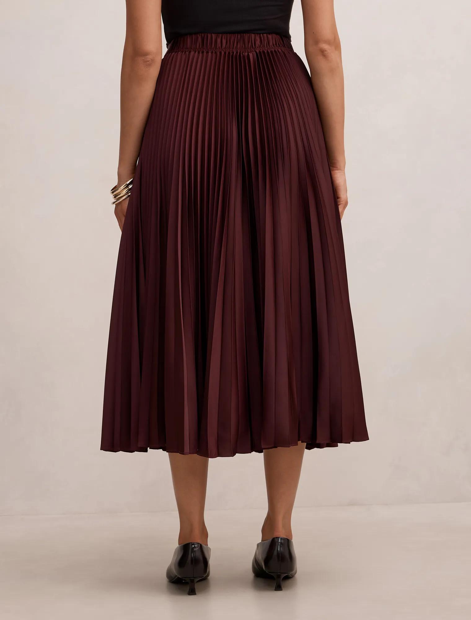 Ester Satin Pleated Skirt
