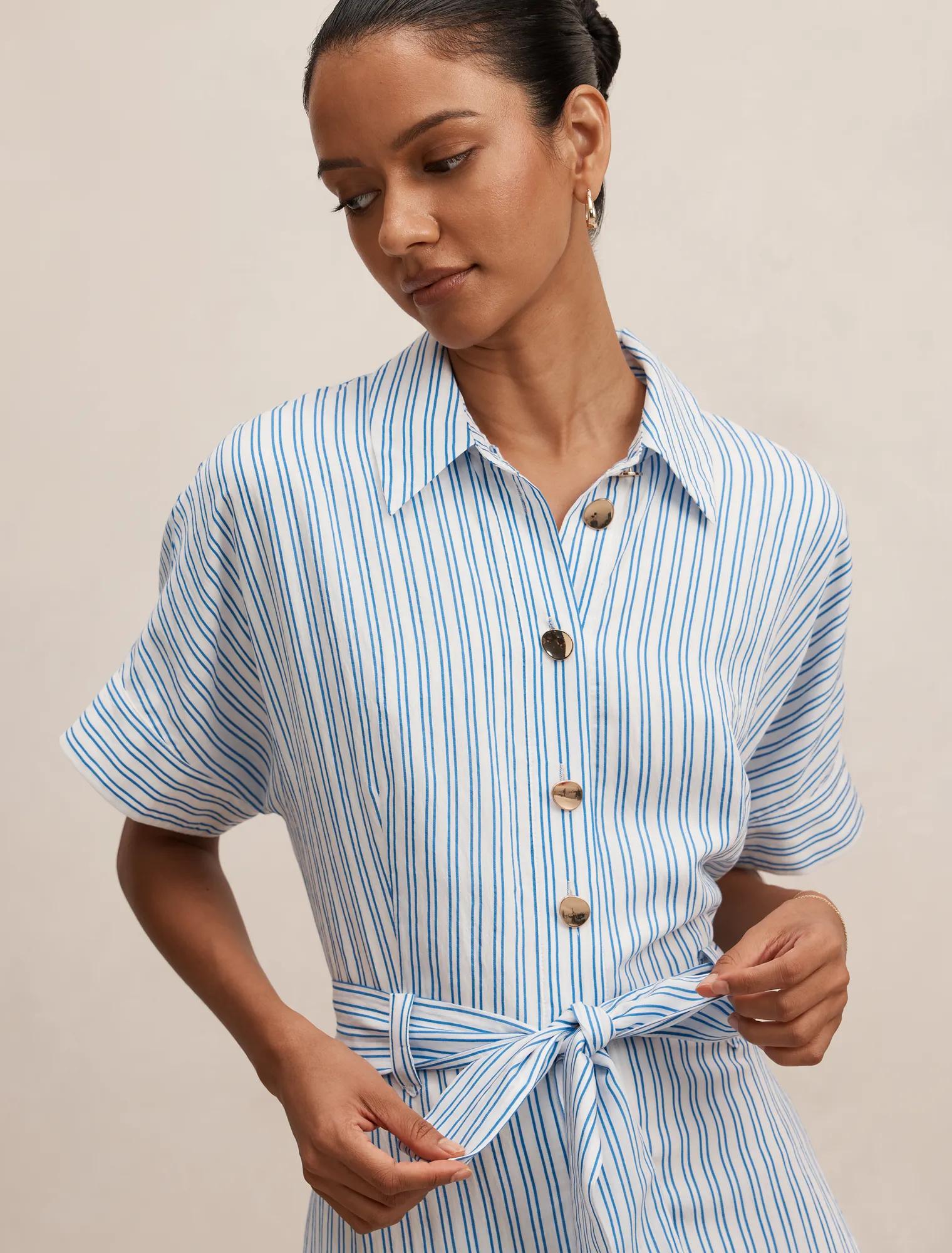 Emma Petite Stripe Midi Dress