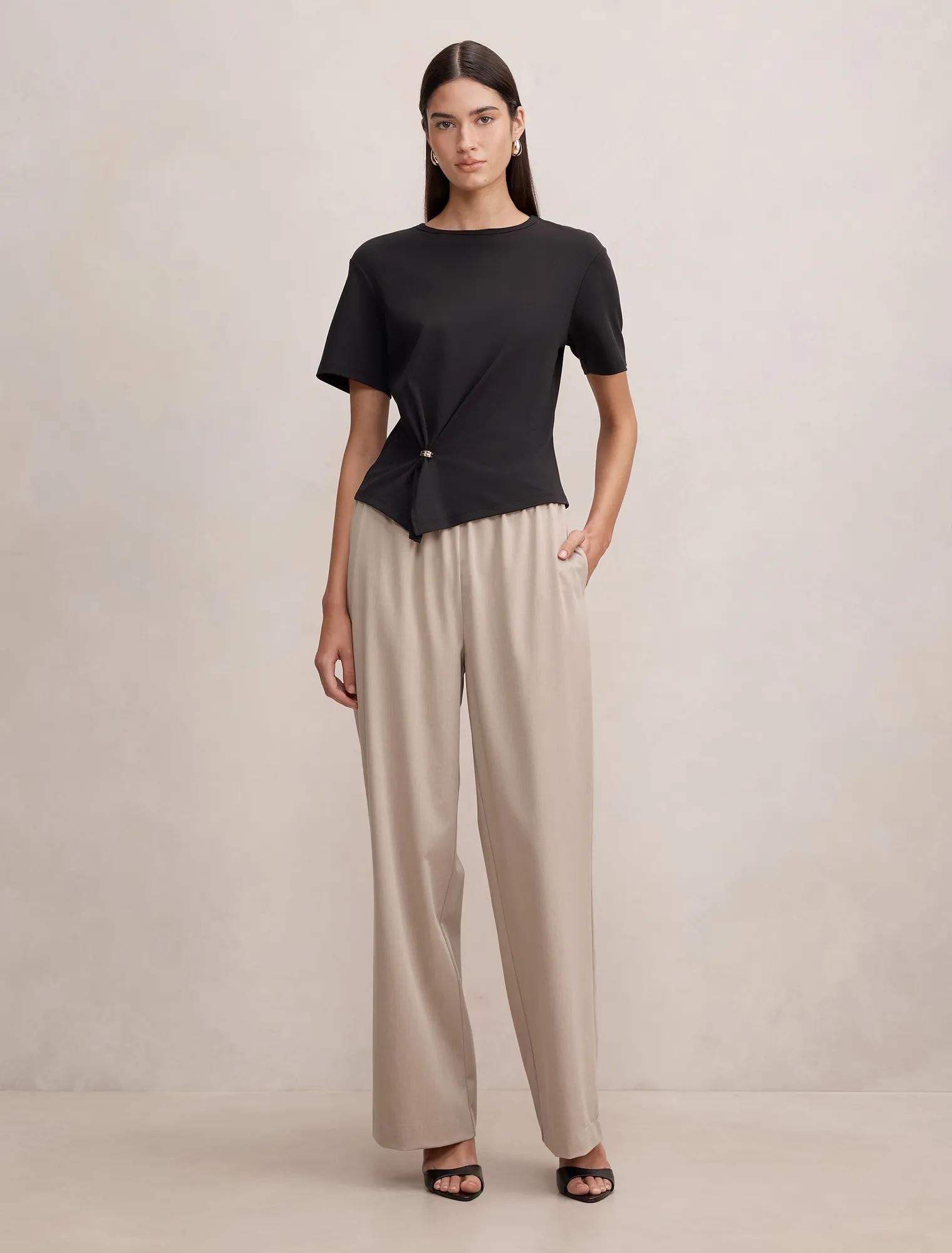 Ella Elastic Wide Leg Pant