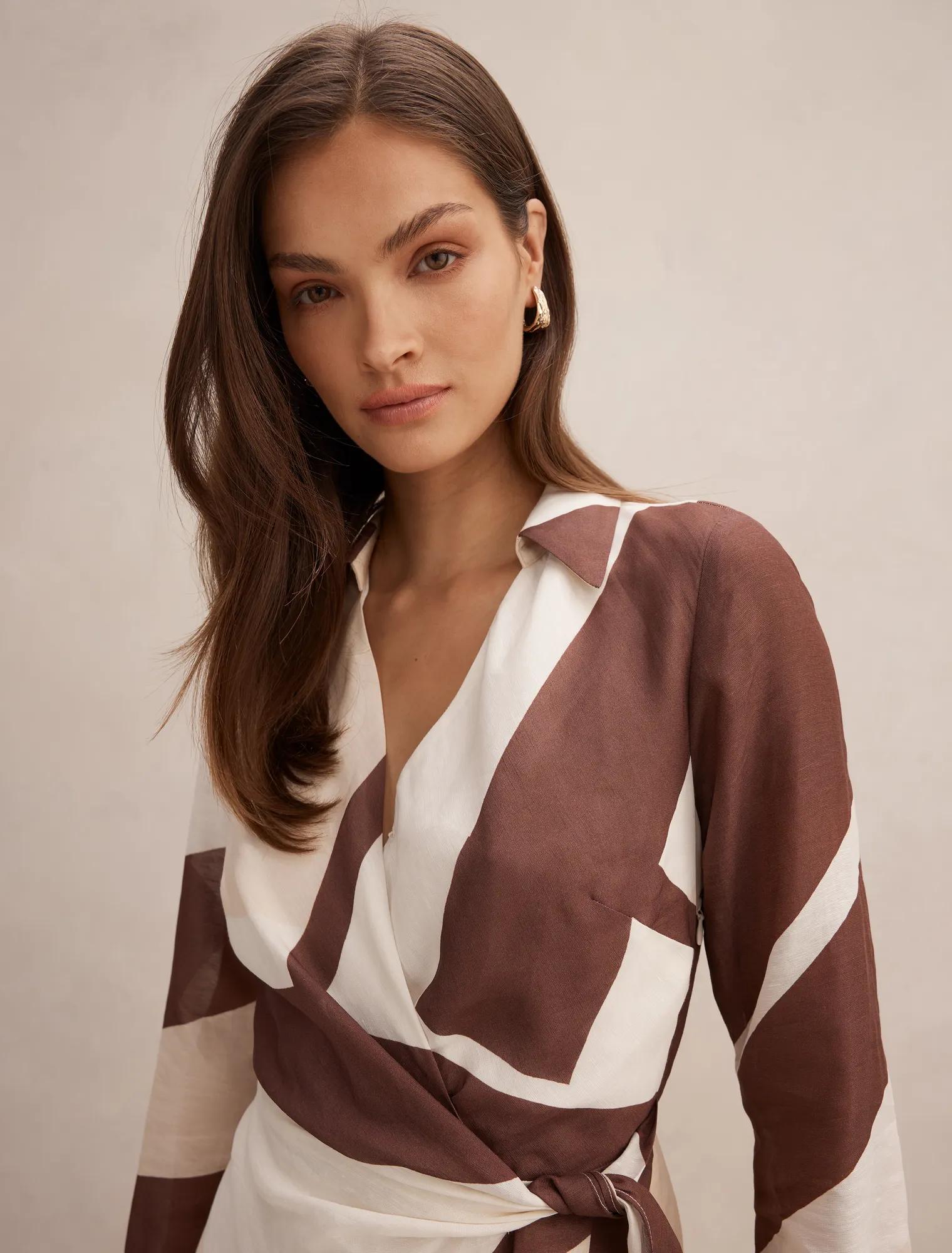 Angelina Long Sleeve Tie Midi Dress