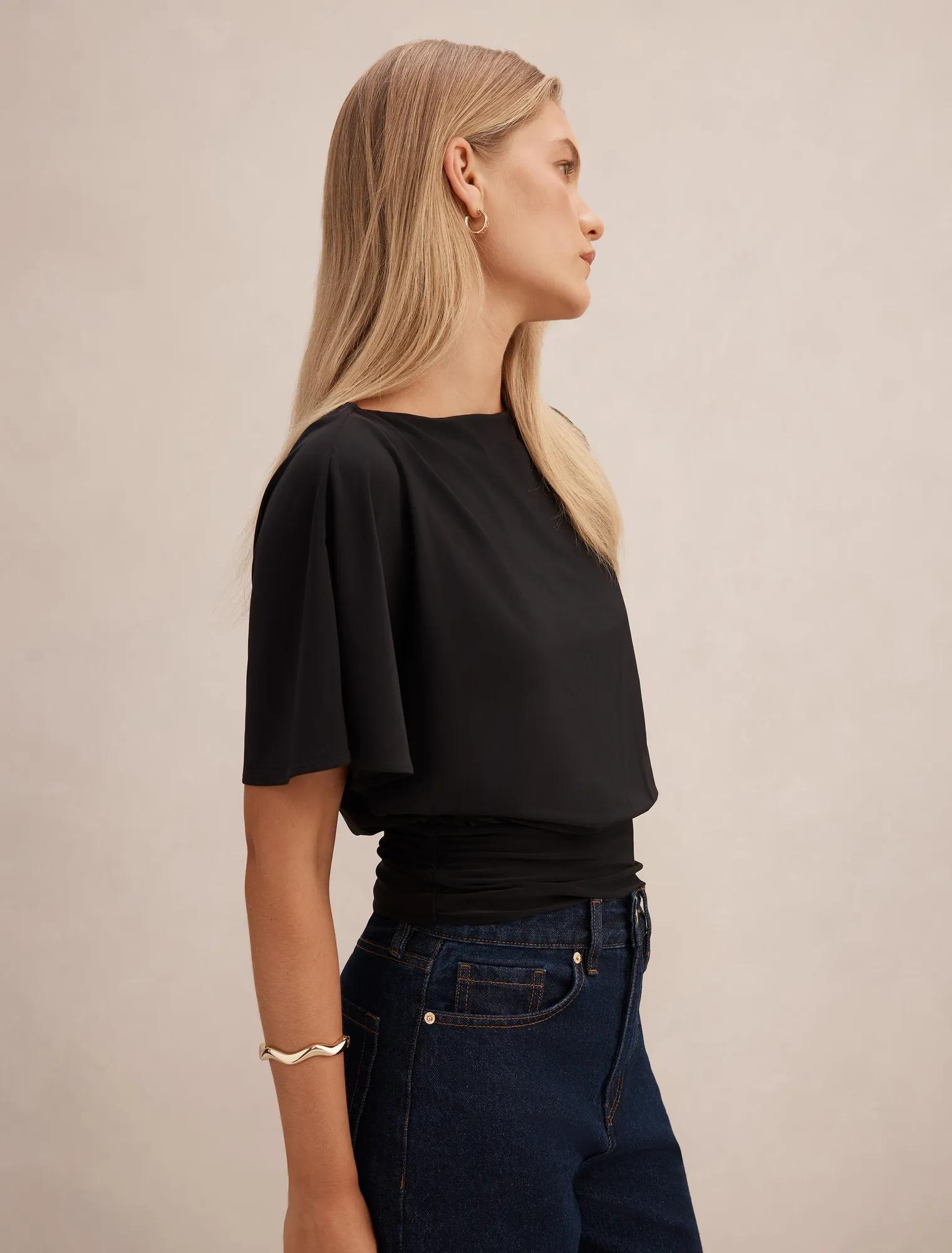 Piper Cinched Flutter Sleeve Top
