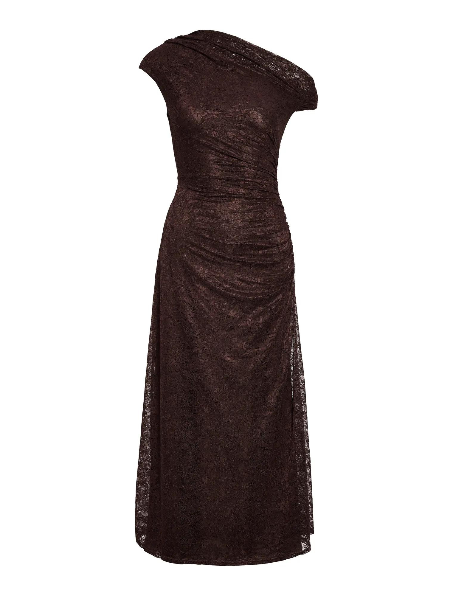 Paris Lace Asymmetric Midi Dress