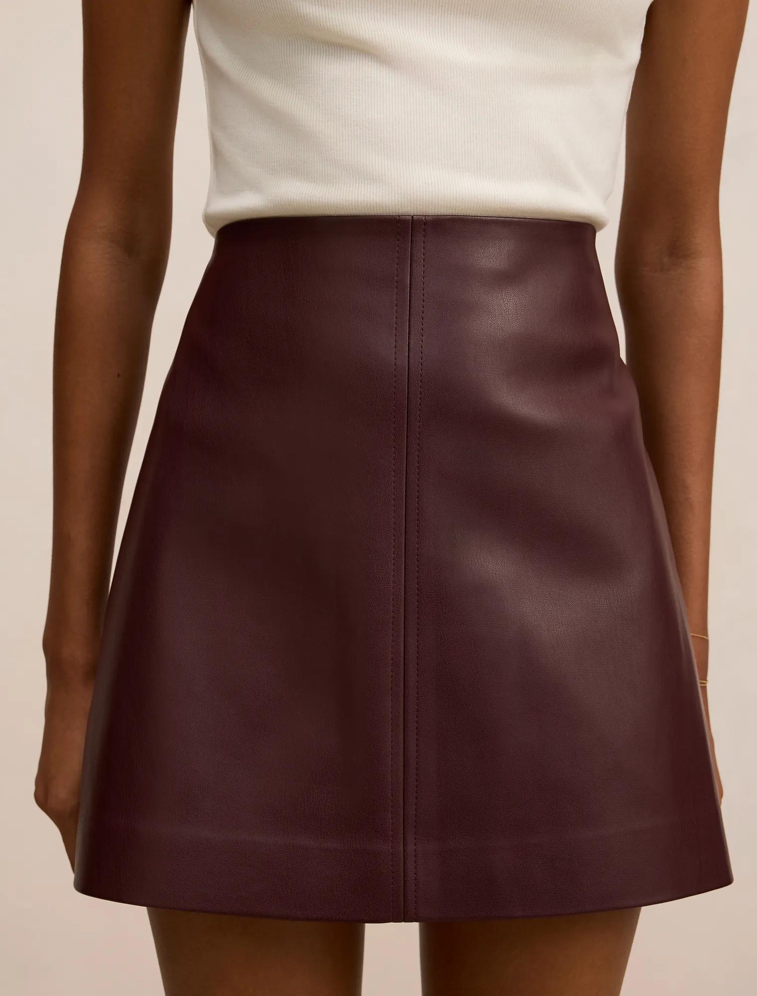 Renee Petite Vegan Leather Mini Skirt