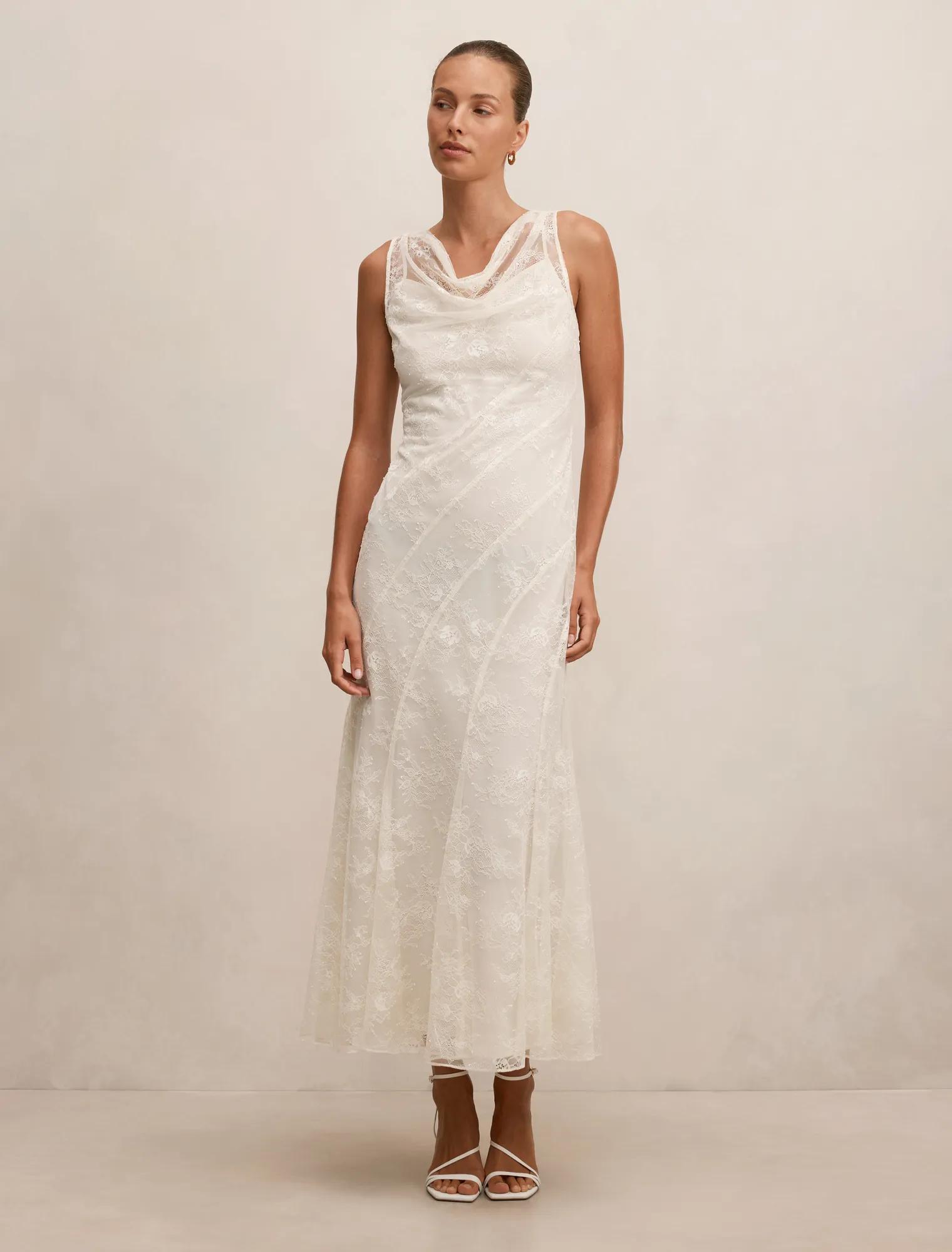 Jenna Panelled Lace Dress