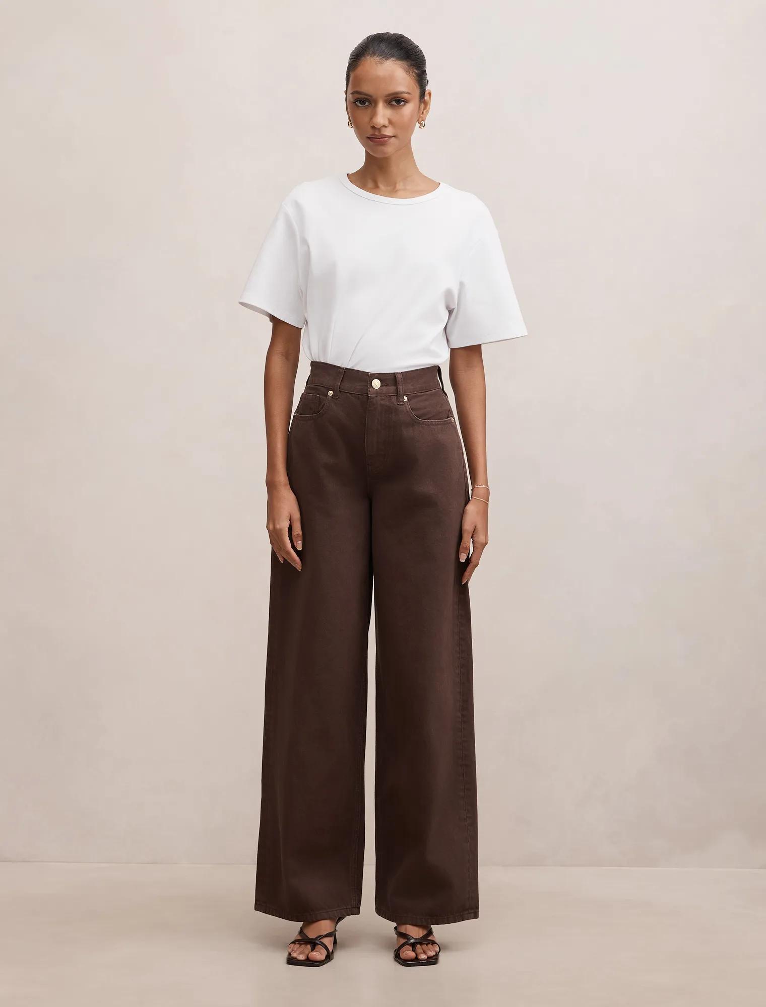 Gia Petite High Rise Wide Leg Jean