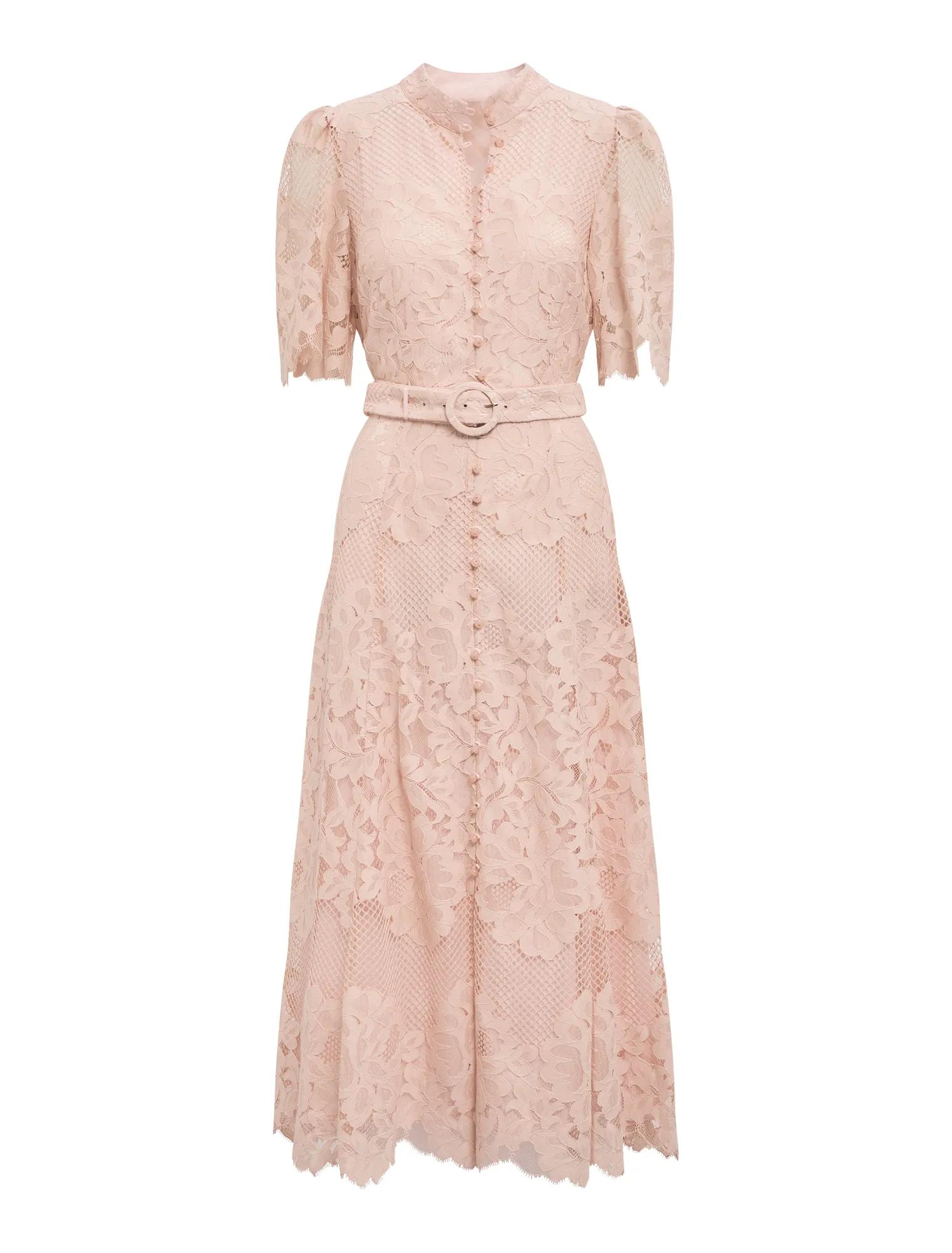 Liberty Flutter Sleeve Lace Midi