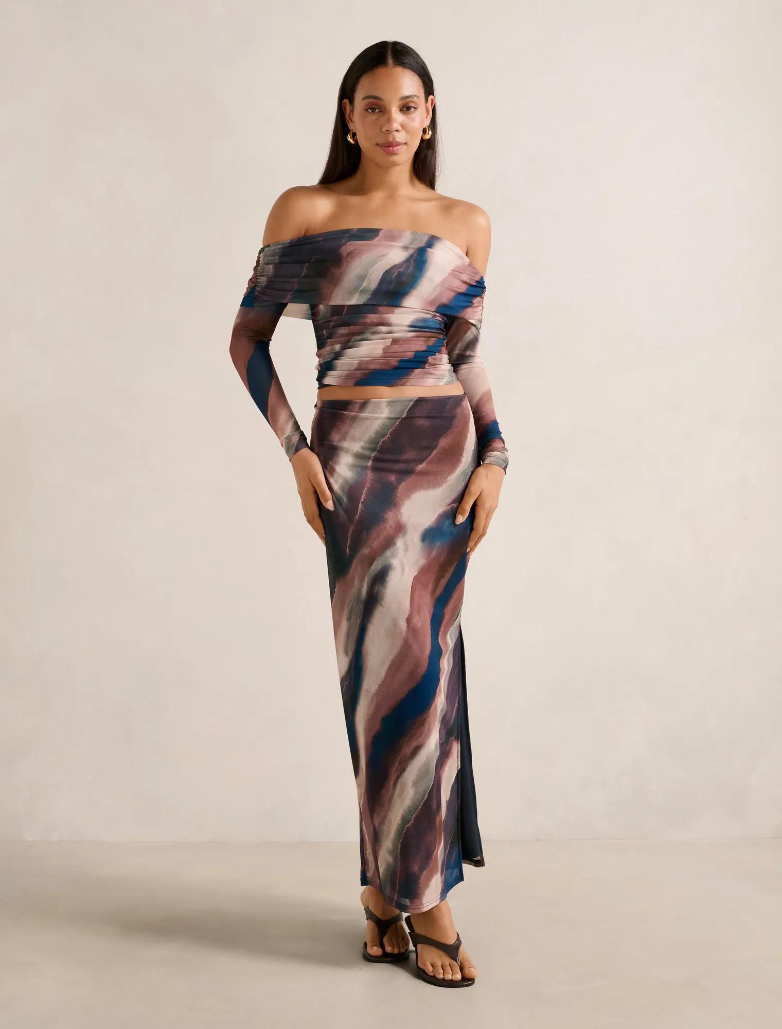 Kaia Mesh Ruched Top