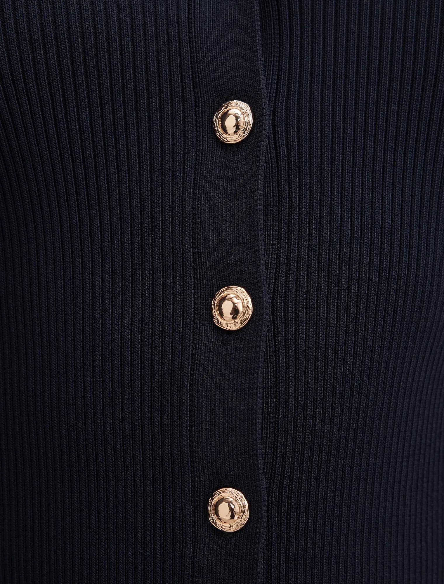 Selina Ribbed Knit Polo Top