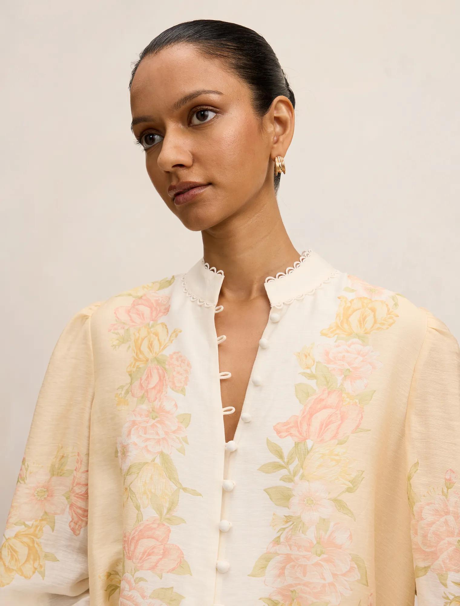 Emma Petite Trimmed Blouse