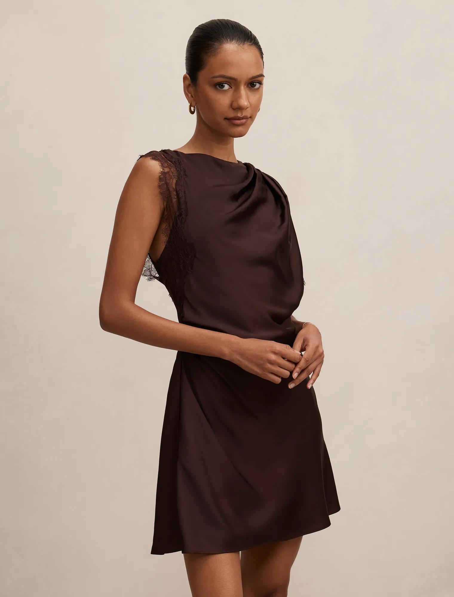 Giselle Petite Satin Lace Mini