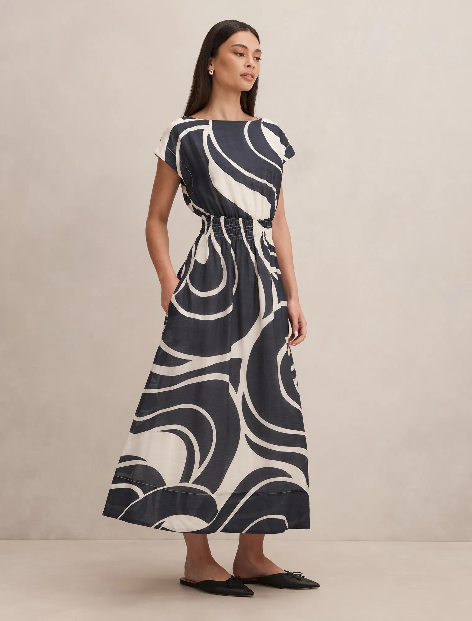 Callie Elastic Waist Midi Dress