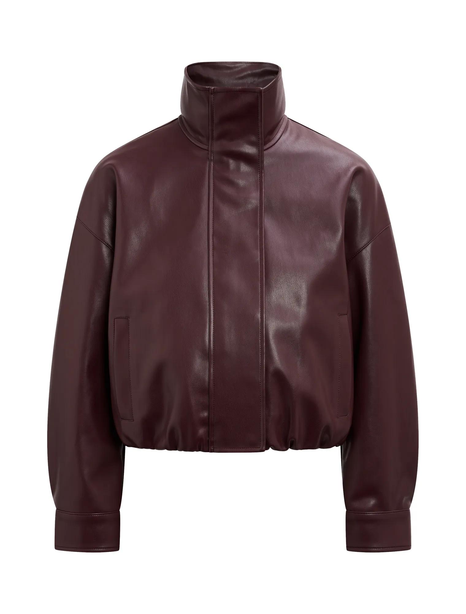 Jacquie Petite PU Funnel Neck