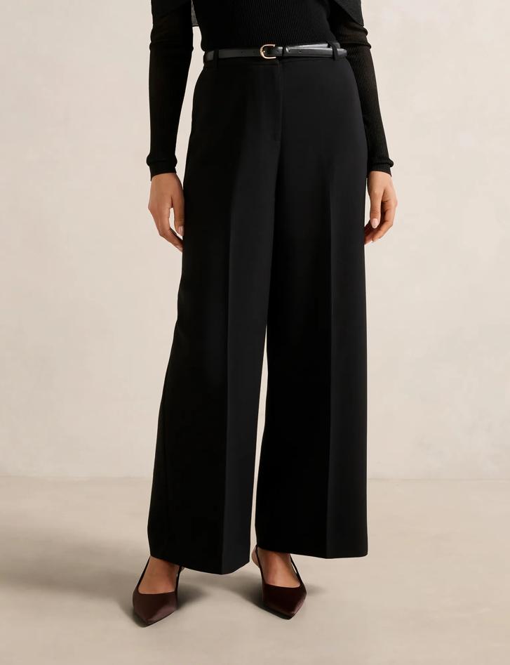 【CS】belt wide throusers Alexandra Belted Wide Leg Pants in Black - Size 0 to 12 - Womens