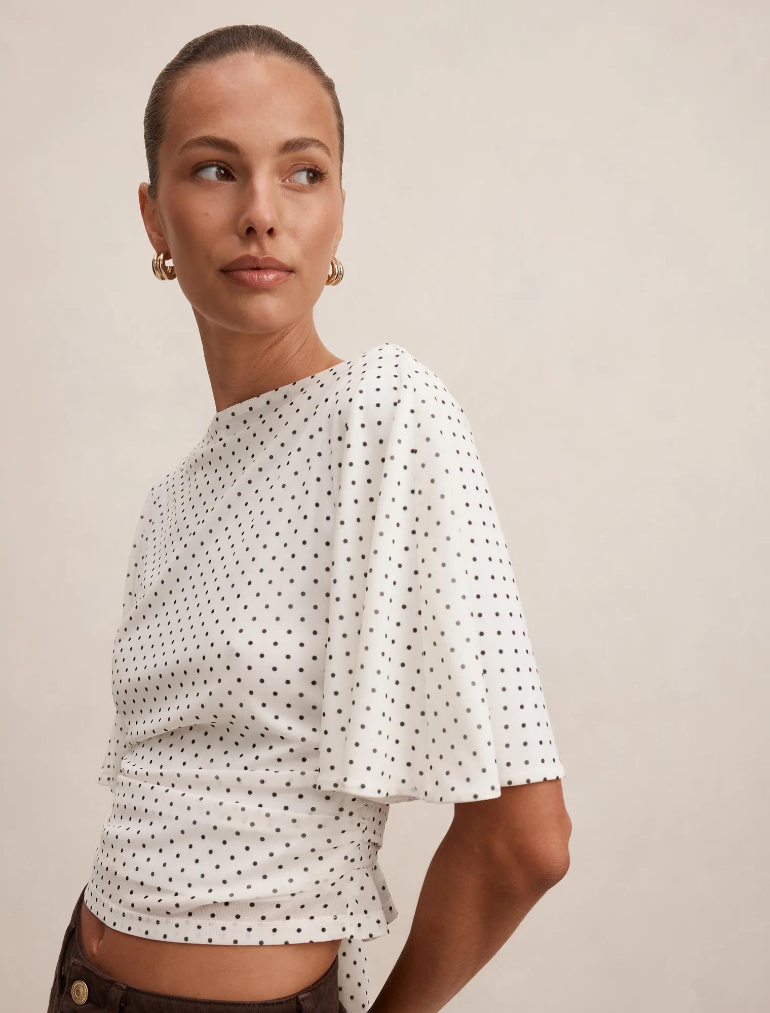 Paige Flutter Sleeve Tie Back