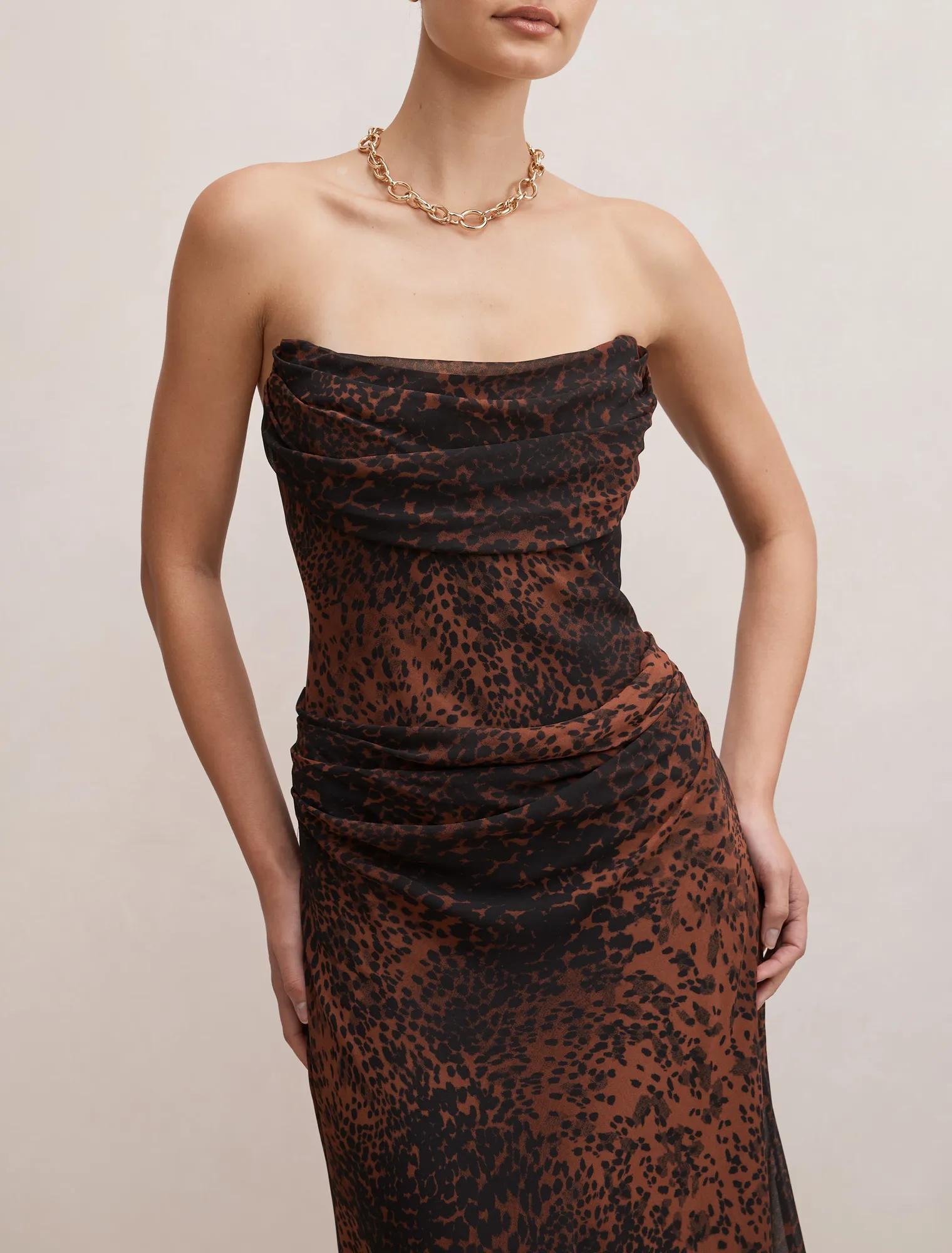 Gwynne Draped Strapless Maxi