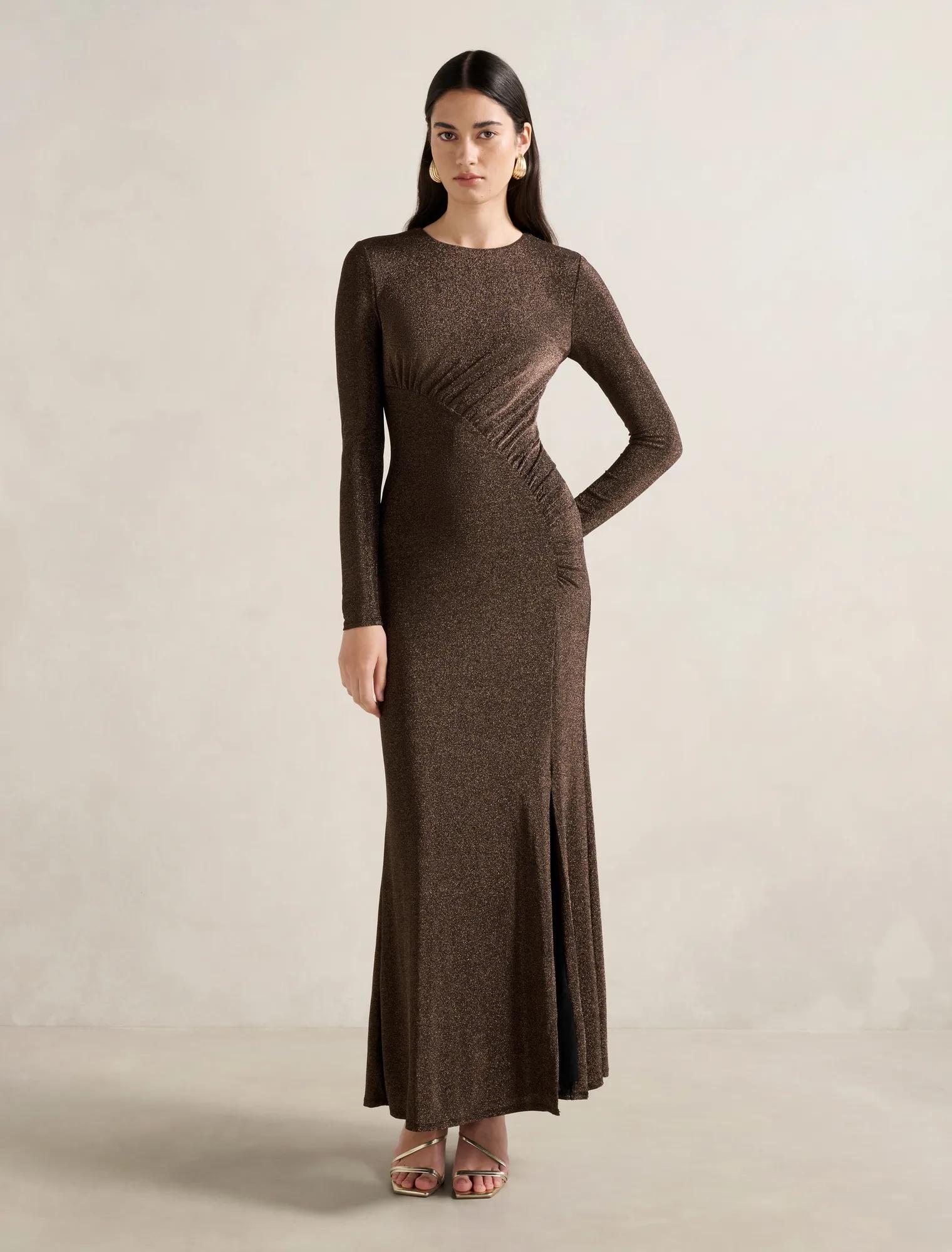 Farrah Glitter Draped Maxi