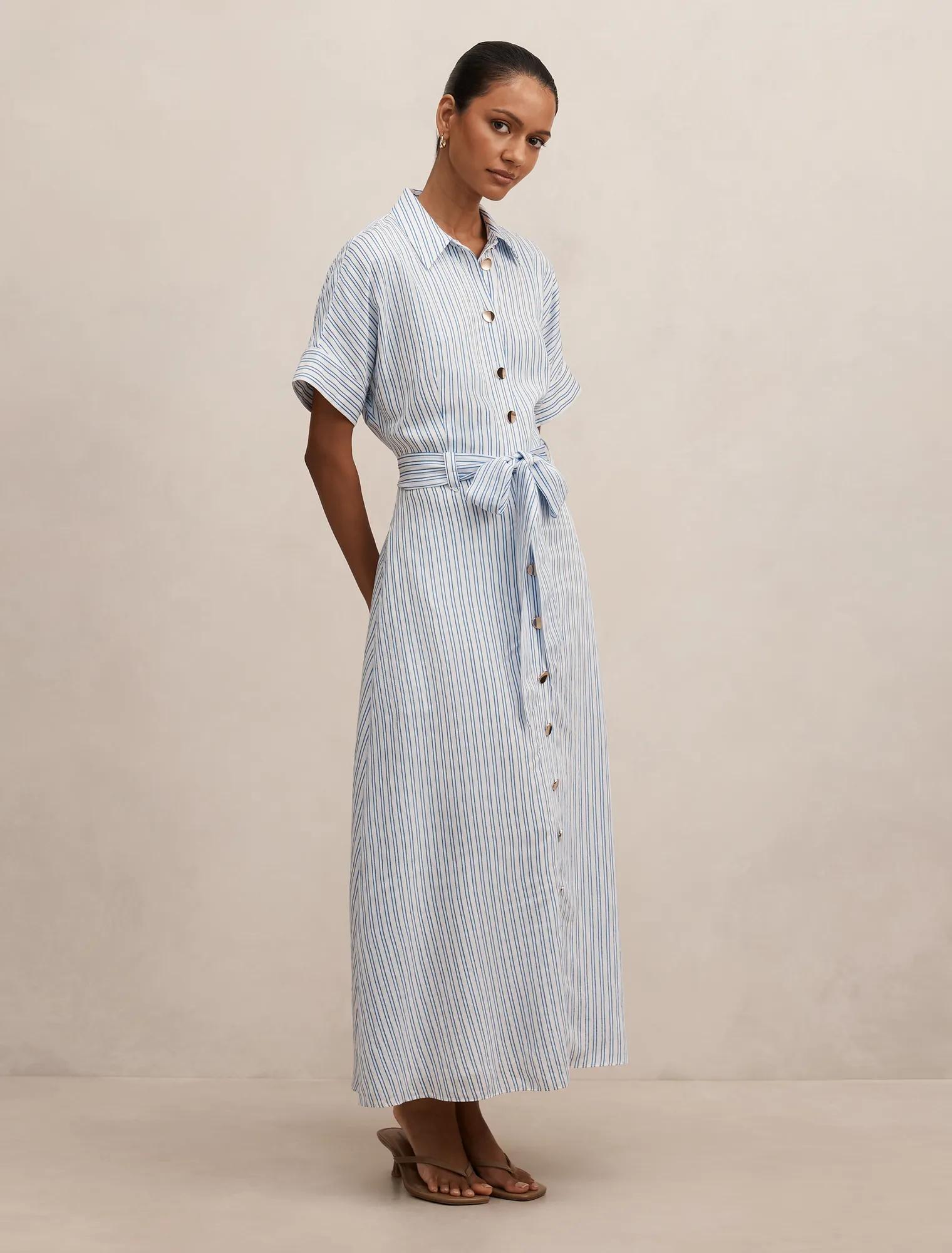 Emma Petite Stripe Midi Dress