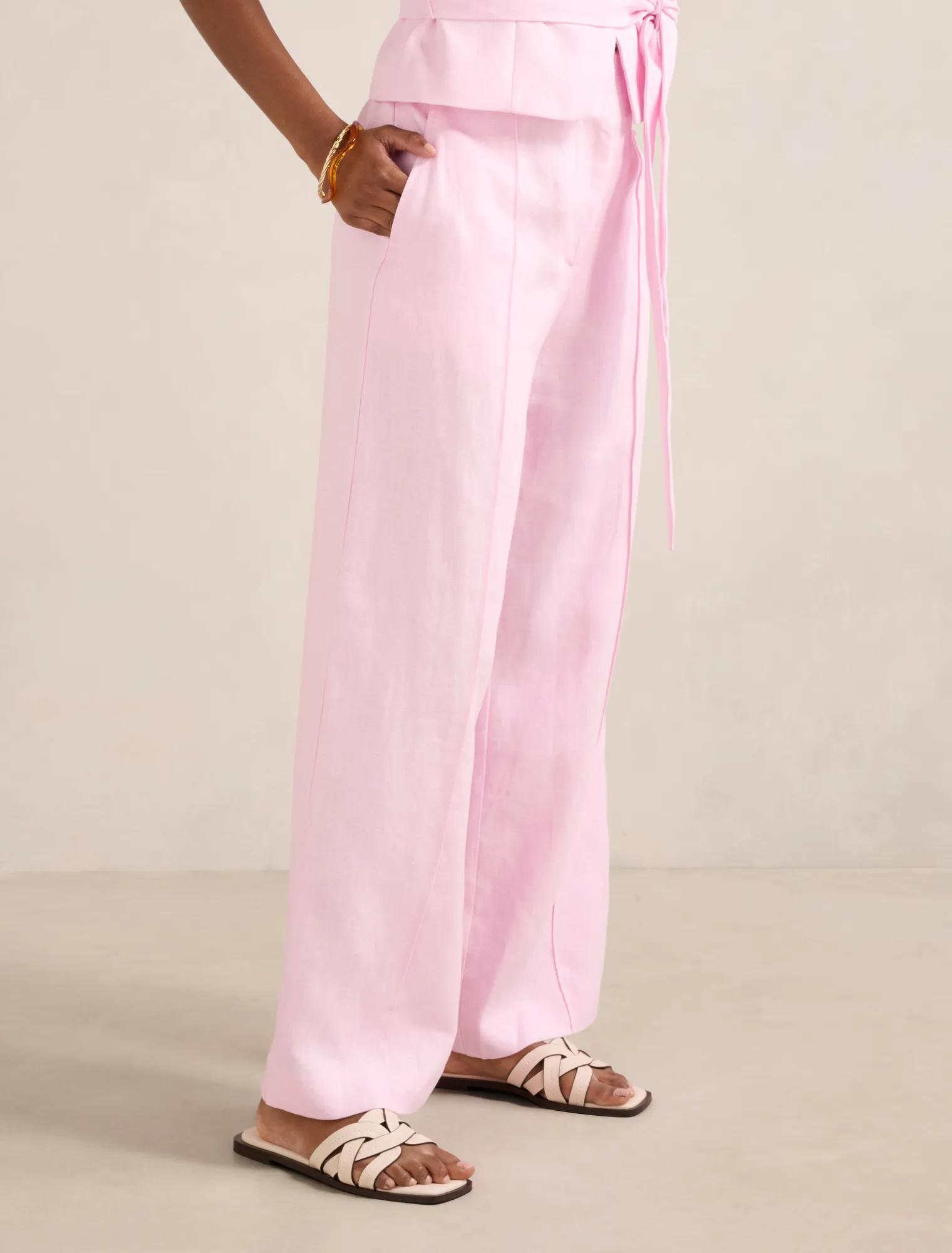 Posey Petite Linen Wide Leg Pant