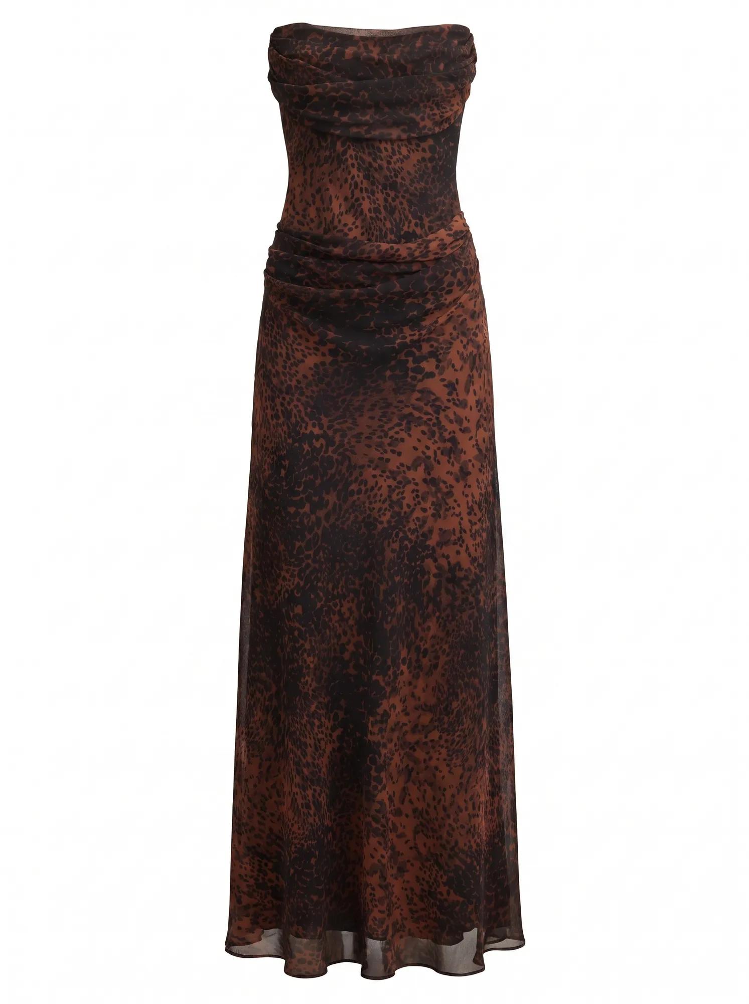 Gwynne Draped Strapless Maxi