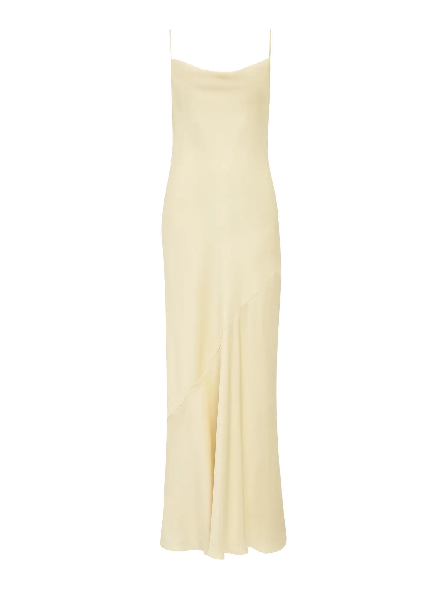 Amery 3D Floral Satin Maxi Dress